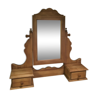 Miroir à poser bois avec tiroirs