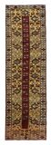 Rustic Mustard Burgundy Runner, Vintage Turkish Milas Wool Runner 81x286cm