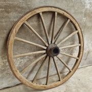 Antique cart wheel wagon wheel XXL oak wood 126 cm
