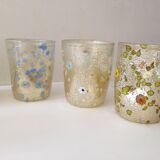 Set of 6 murano glasses acqua "goto" "murrisa" in murano glass unique piece