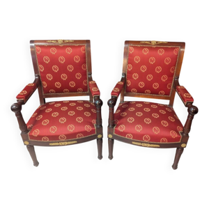 Paire de fauteuils empire