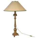 Carved wooden lamp, old candle holder, 19th century, Napoleon III period.