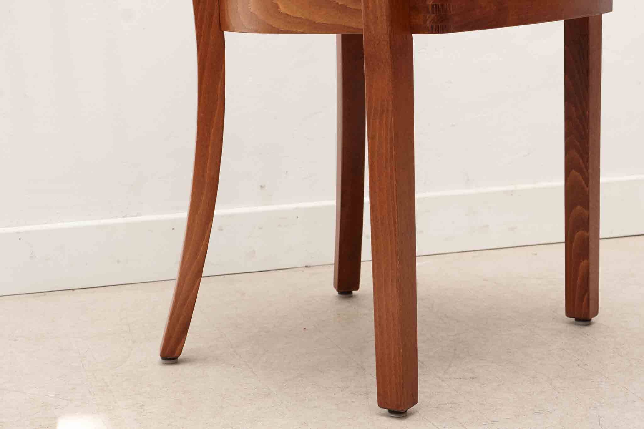 Stoelcker chair in black faux leather and oak