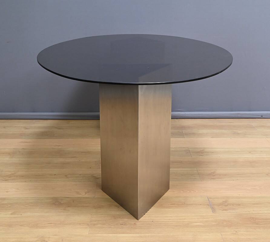 Oval Smoked Glass Table – 1960