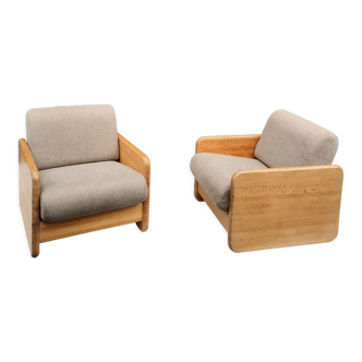 Pair of oak armchair usa 1980