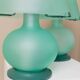 Mint Murano Glass Mushroom Table Lamp from Italy, 1980s Mid-Century with Metal Base