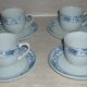 4 cups and sub-cups ceramic white and blue