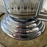 Art Deco smoked glass and aluminum bowl – France, 1935–50s