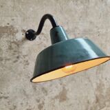 Old garden lamp vintage green wall lamp enamel