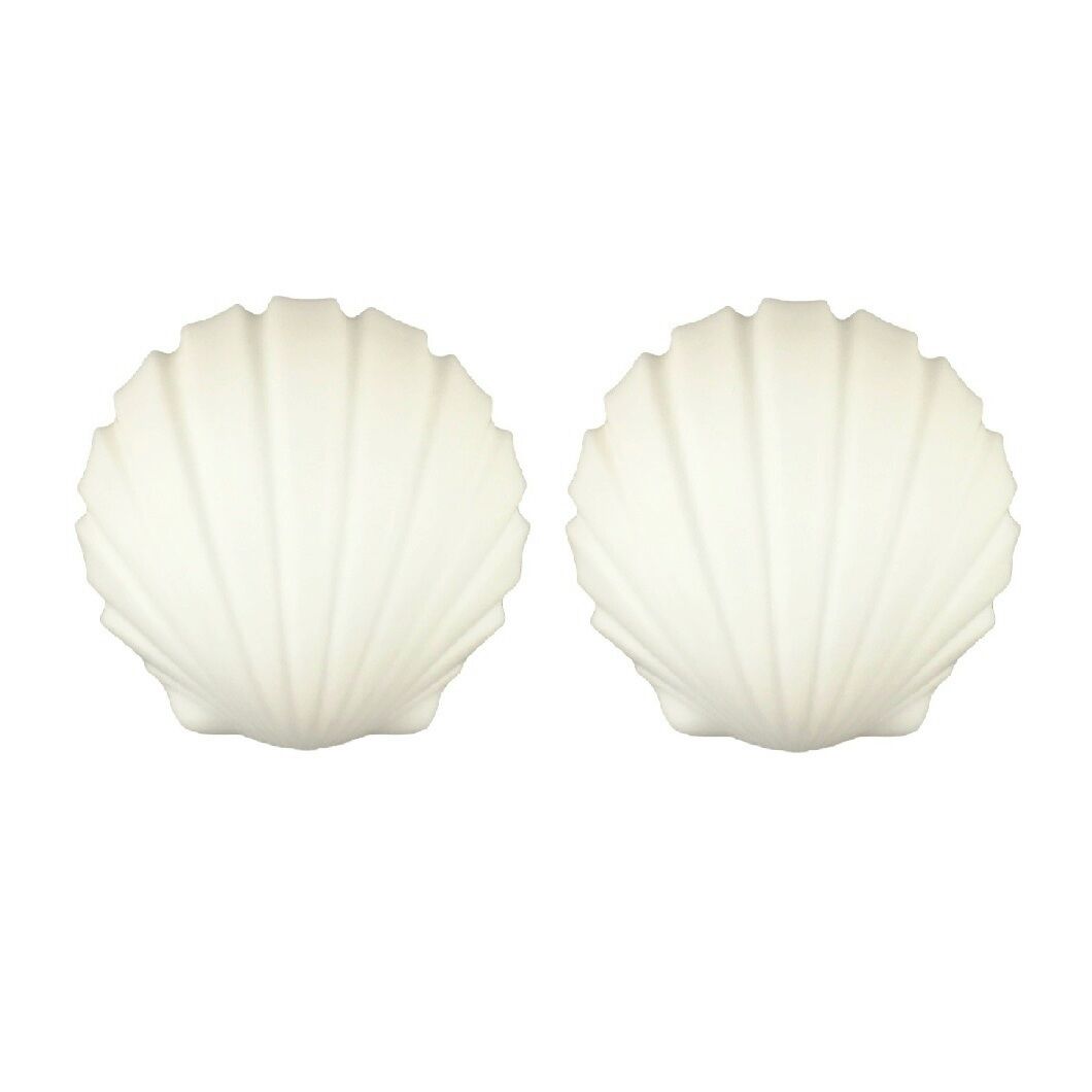 Pair of Vintage Shell-Shaped Opaline Glass Wall Lamps from Limburg, 1970s