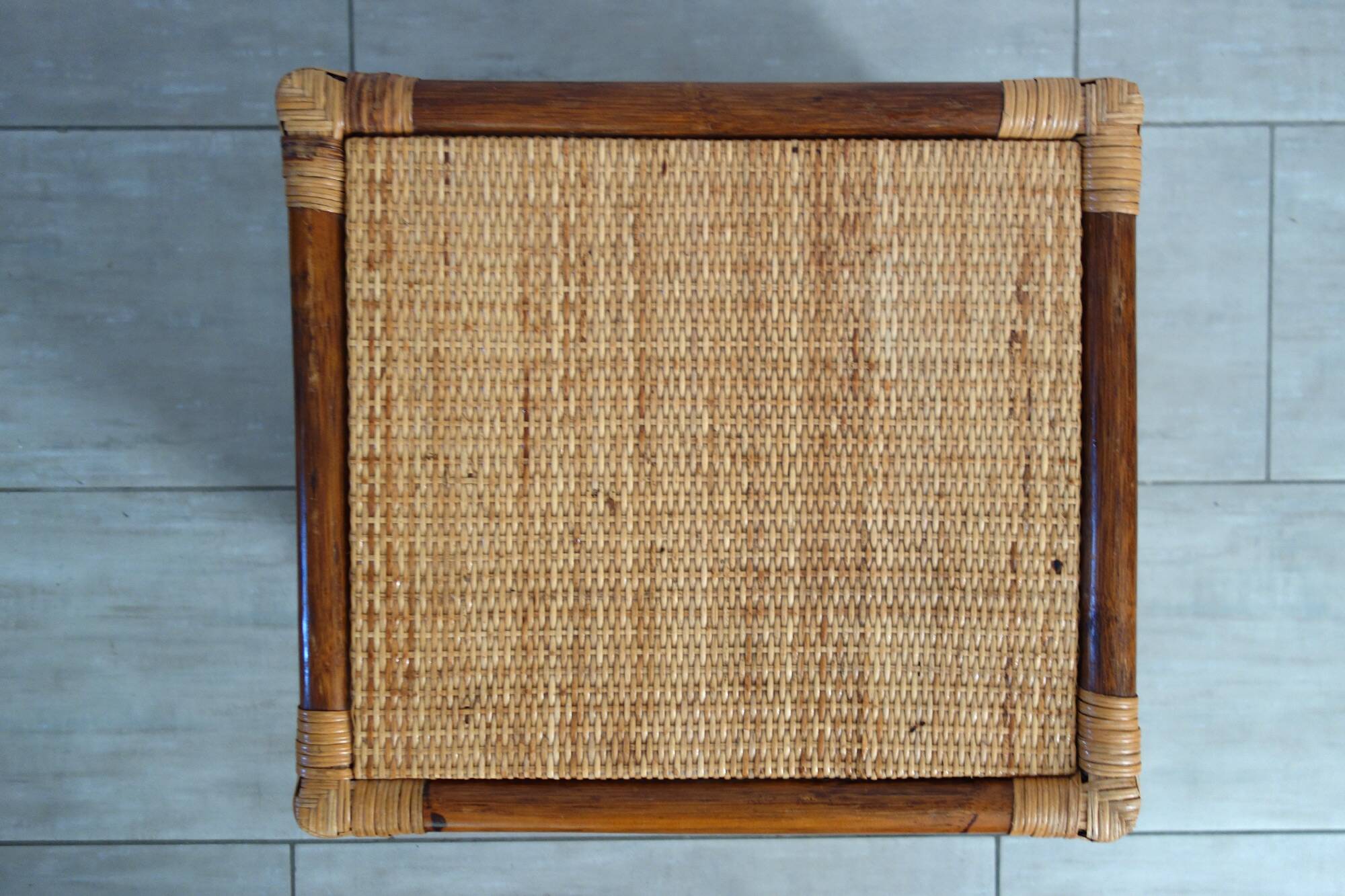 Small vintage rattan cube furniture