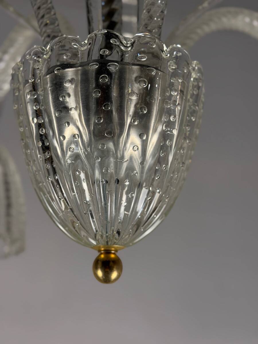 Colourless Venetian glass lustre from Murano circa 1930