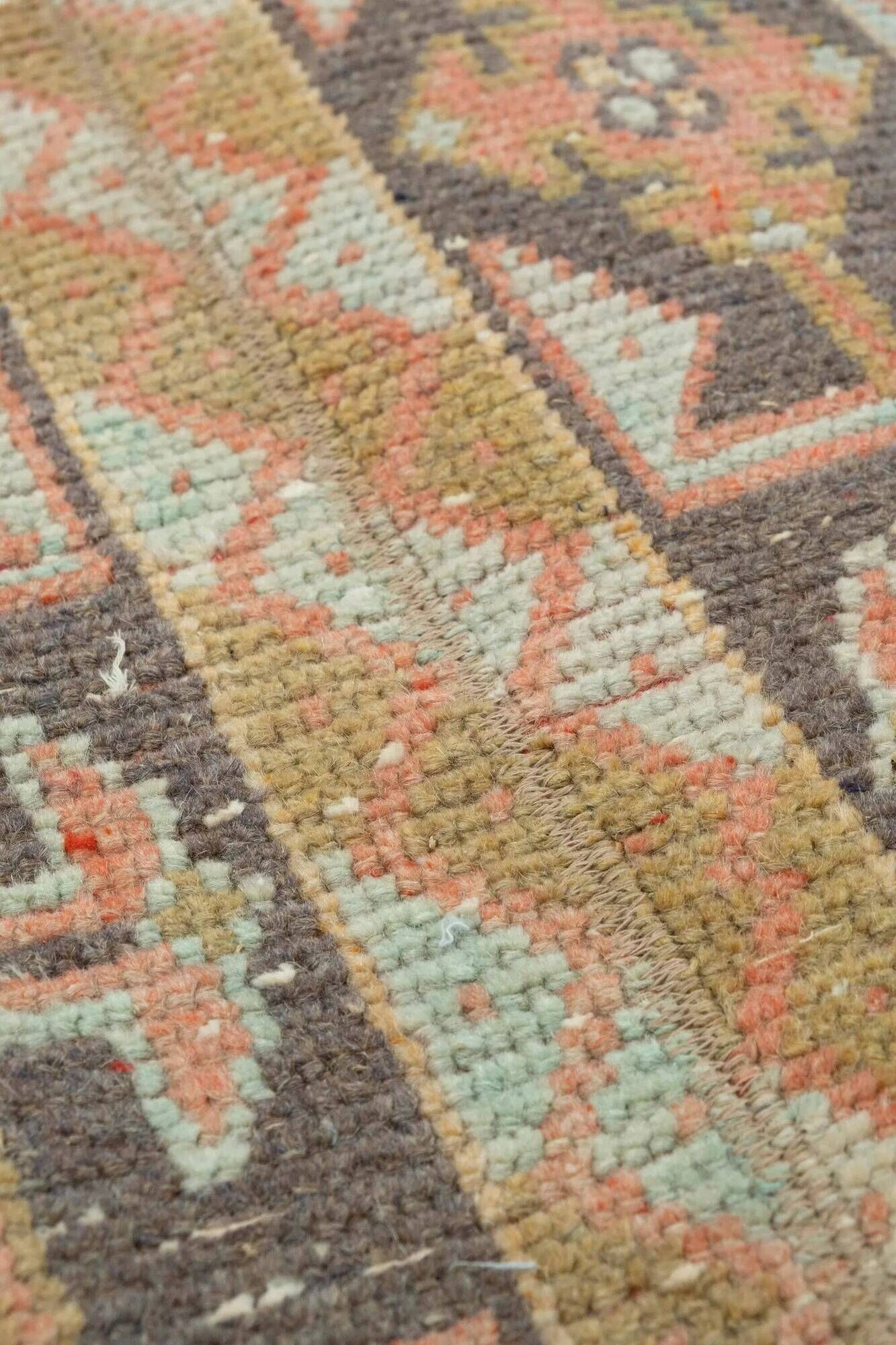 Vintage Turkish hallway rug 50x263 cm