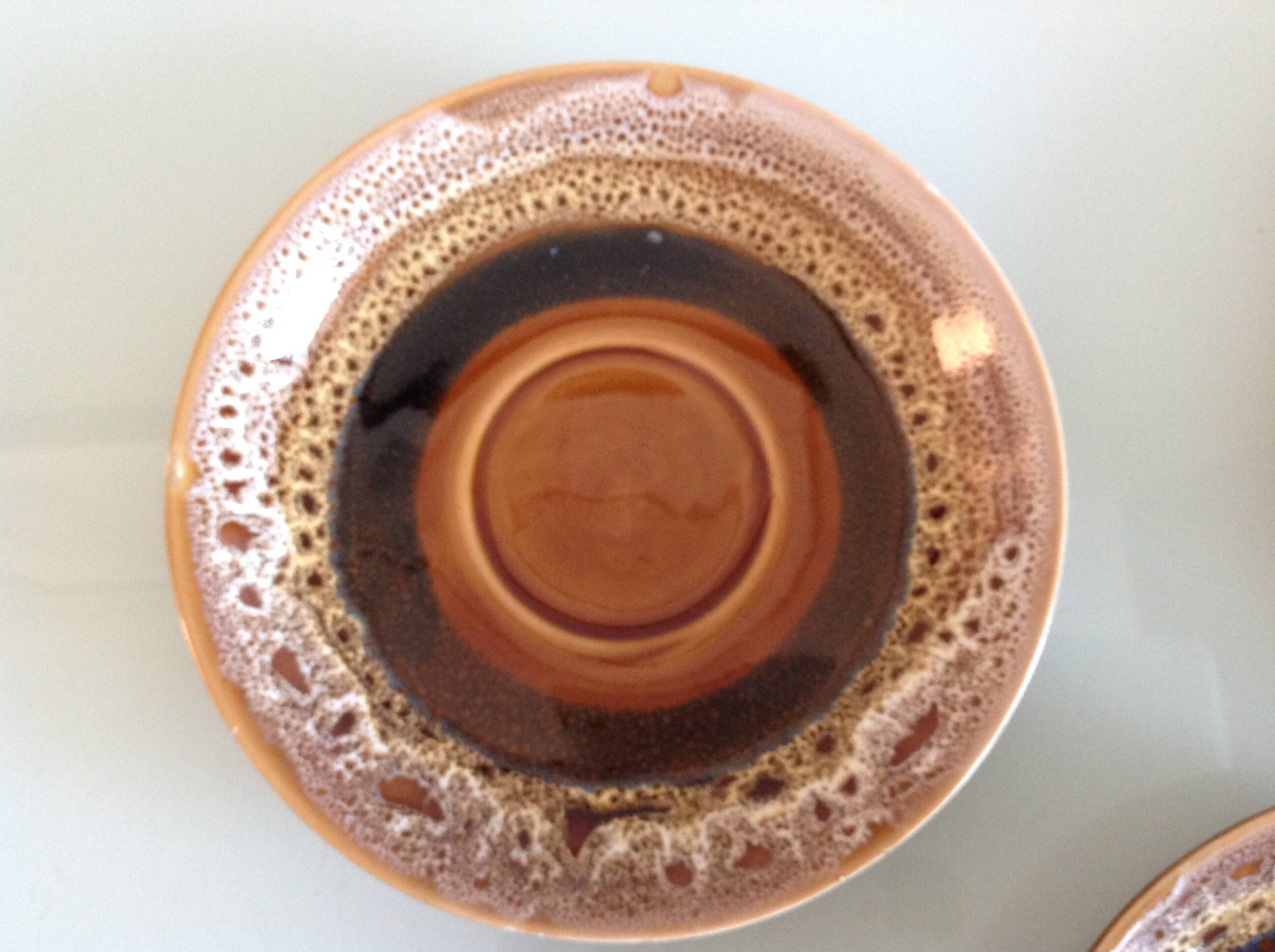 Hawaiian decor coffee service from the Sarreguemines faience factories / vintage 60s-70s