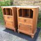 Tables de chevets vintage art deco en noyer