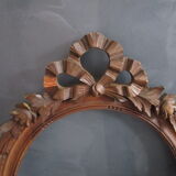 Old oval wooden frame