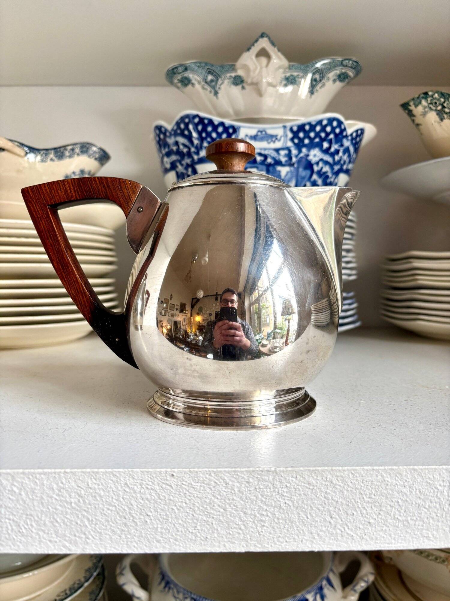 Service à café et thé 4 pièces ercuis en métal argenté, vers 1930