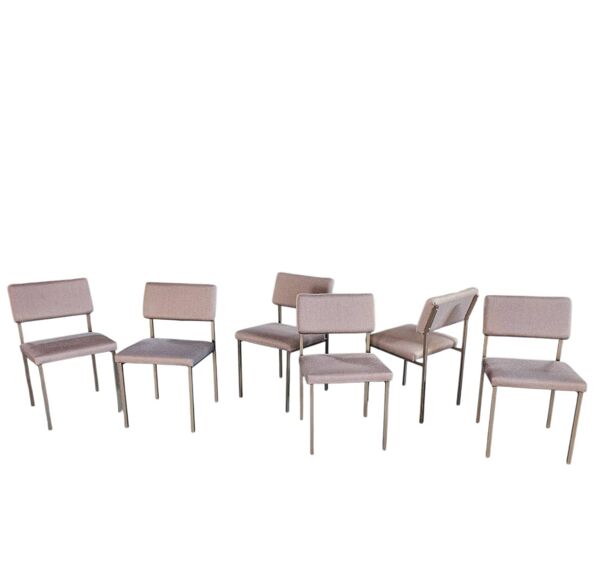 6 x chaise de salle à manger n°33 par Gijs van der Sluis pour Van der Sluis Stalen Meubelen, années 1960