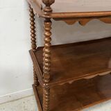 Napoleon III console table with three shelves in mahogany and veneer, 19th century
