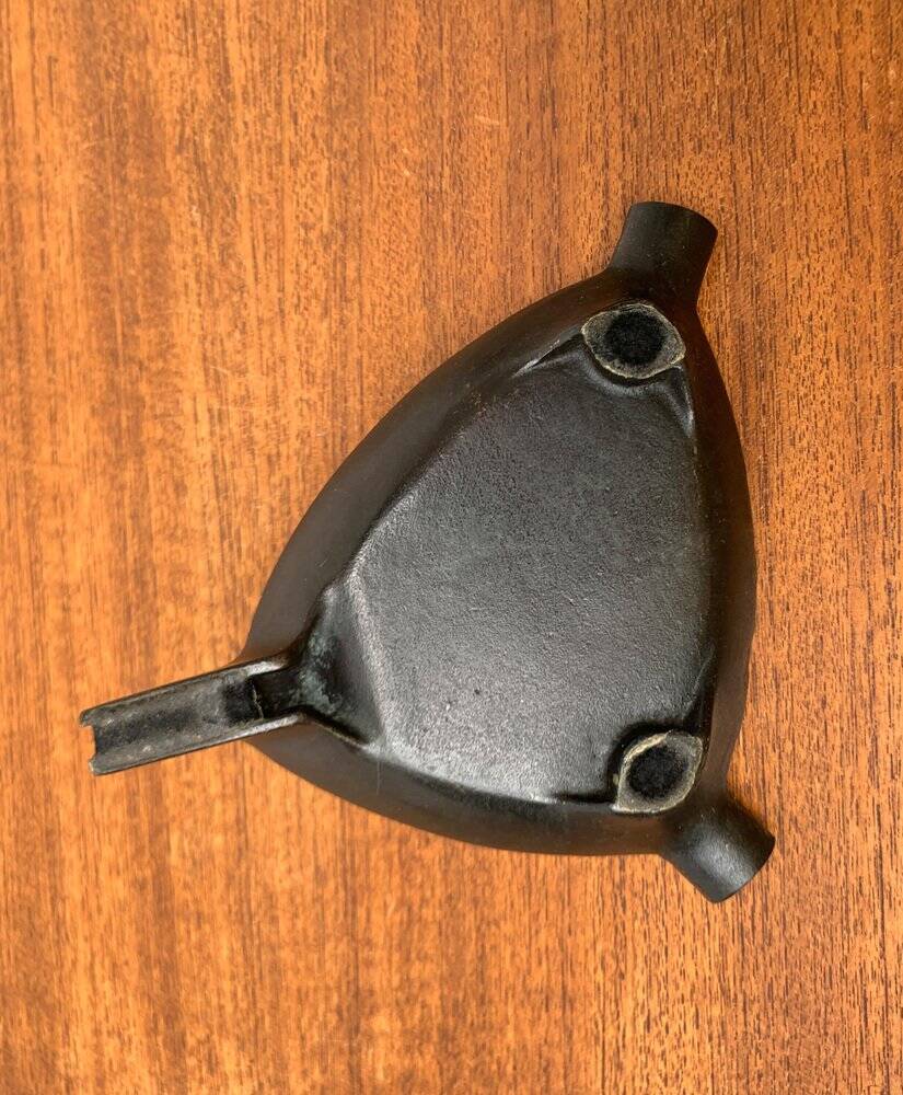 German brass ashtray with cigar cutter, 1950s.