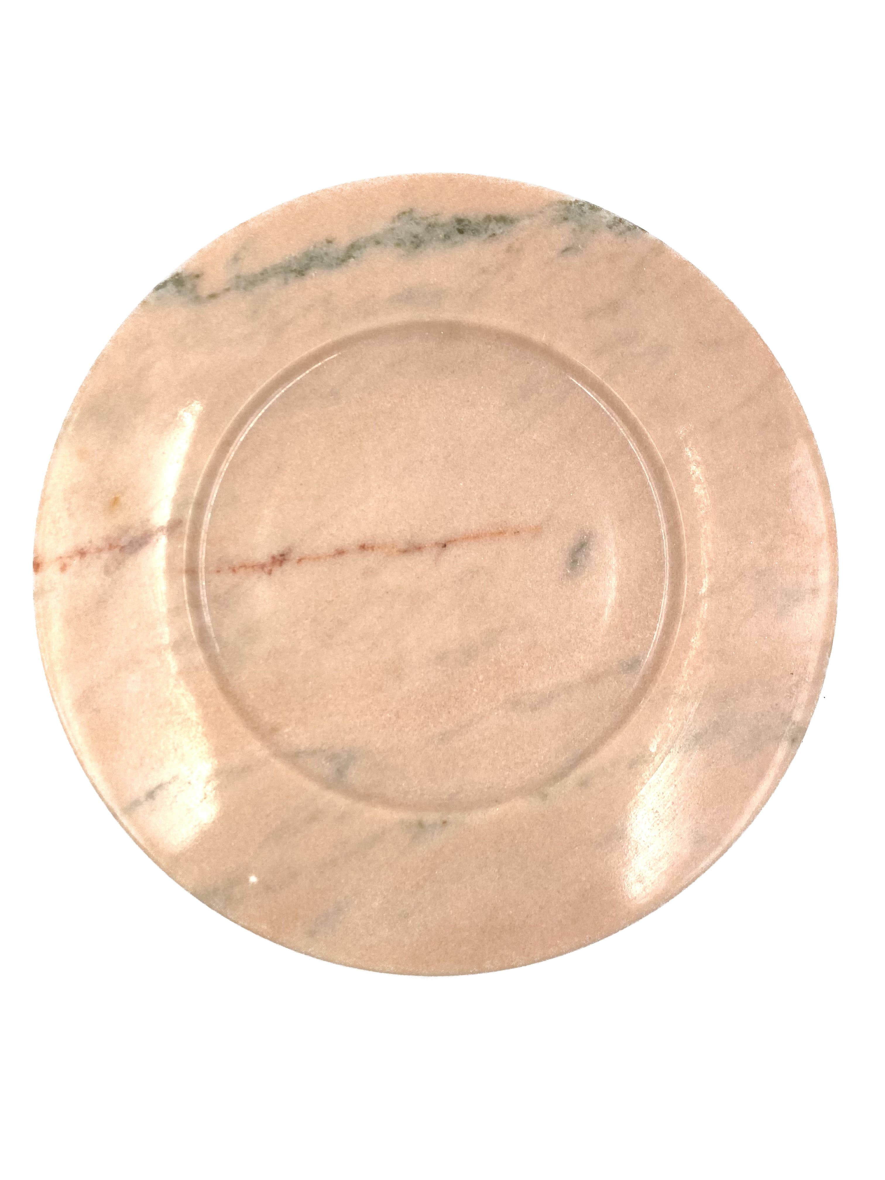 Pink marble centerpiece / tray, up&up italy, 1970s