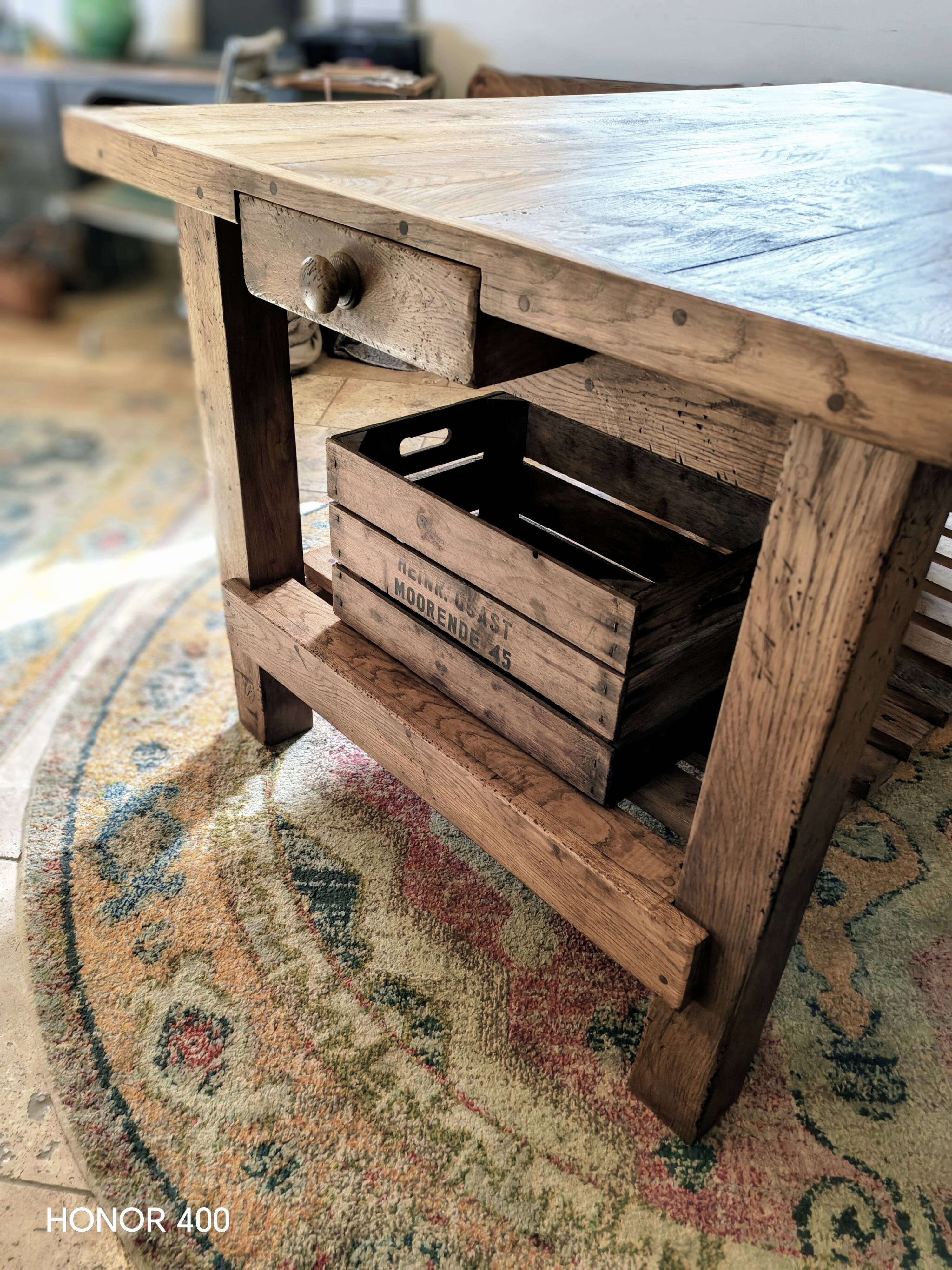 XXL solid oak kitchen island/worktop 180 x 105