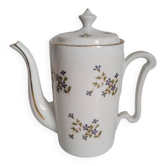 Cafetière vintage blanche avec dorure