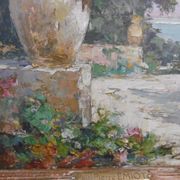 Peinture huile signee Paul Pierre Emiot - jarre provencale