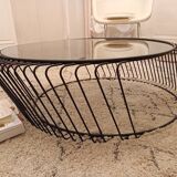 Metal and glass coffee table