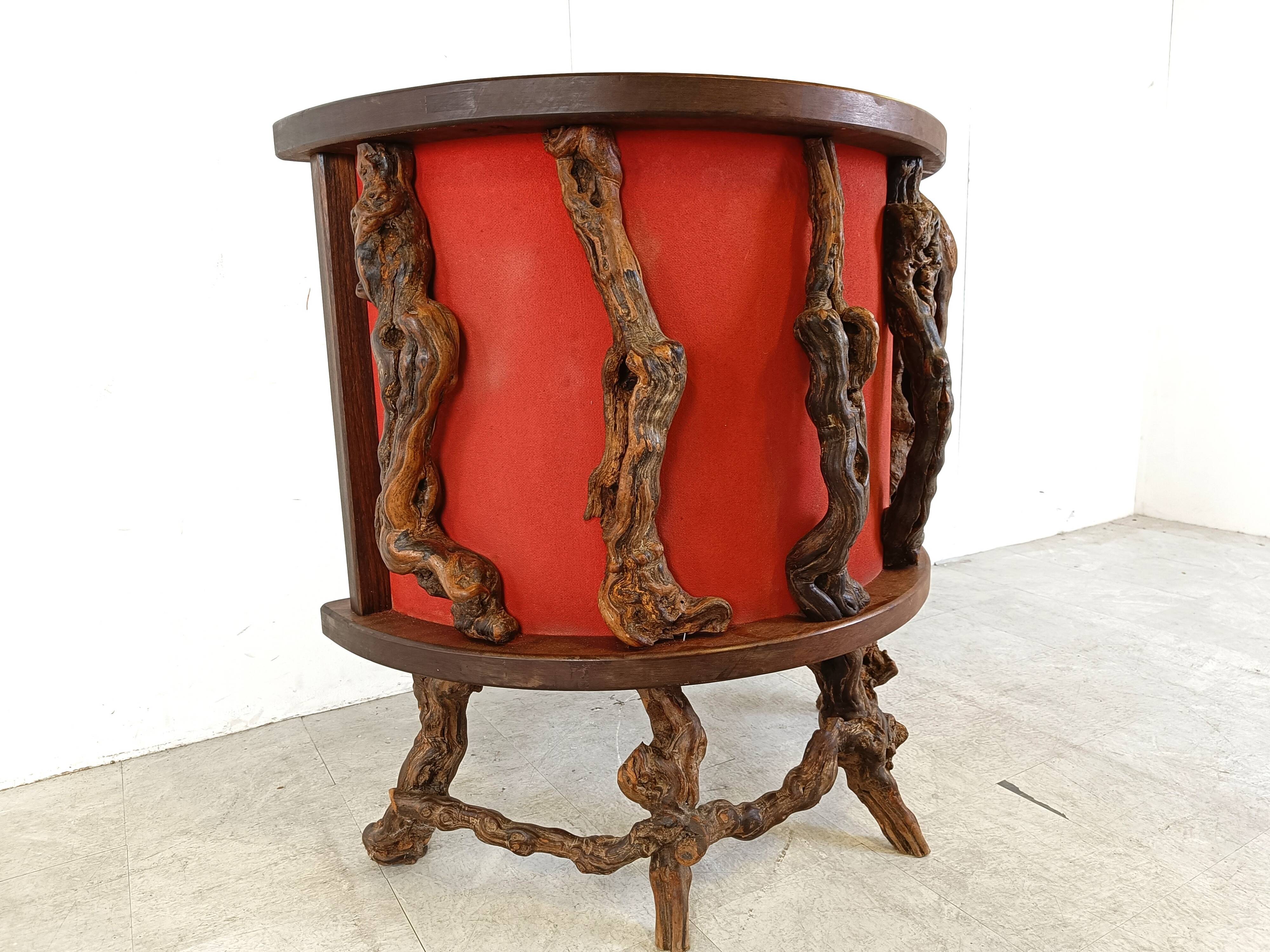 Bar vintage en bois de vigne, 1950