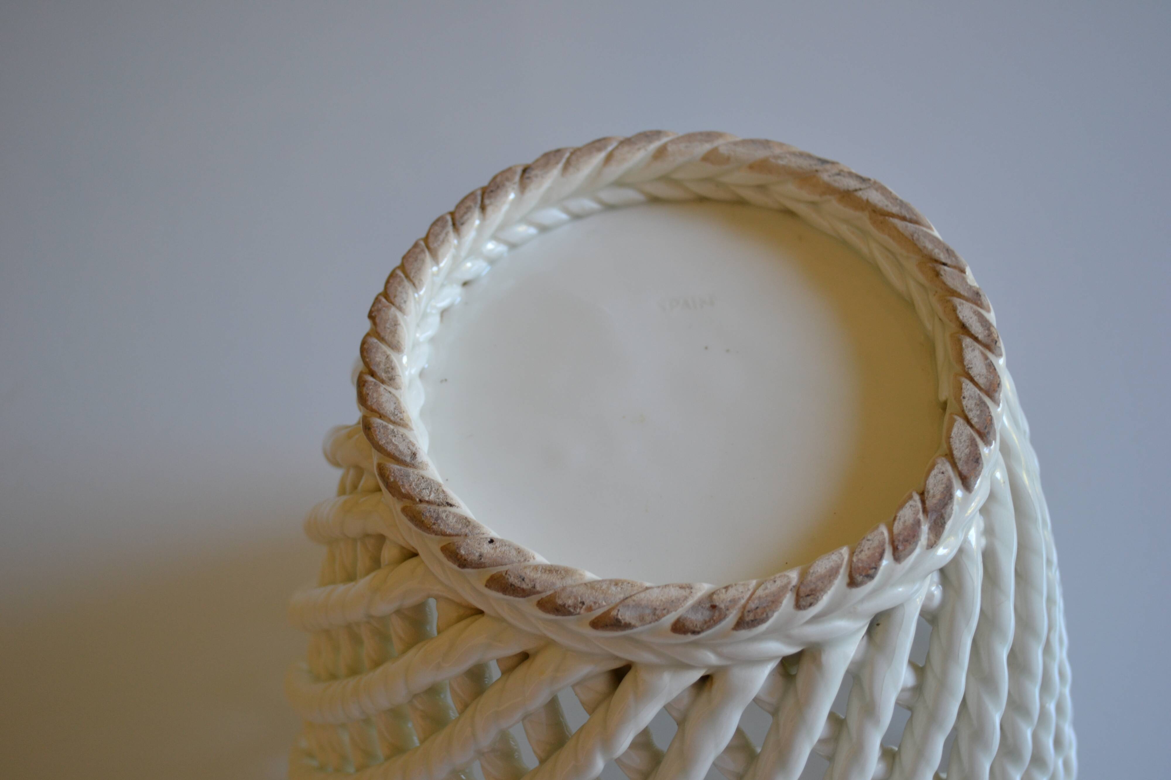 Woven ceramic cache-pot DLG Emile Tessier Pichon Uzès