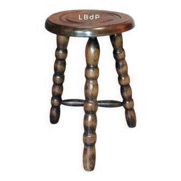Mid-century design tripod stool, by Charles Dudouyt.