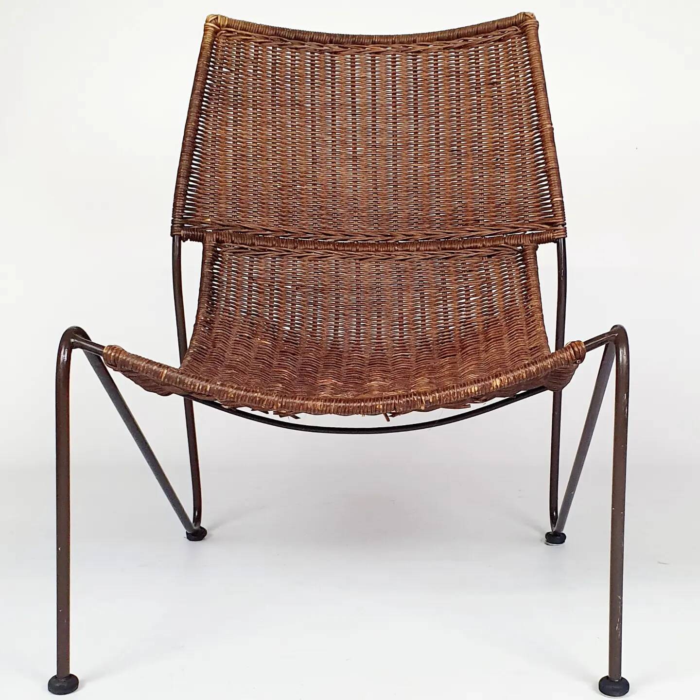 Pair of "Mombasa" rattan and steel armchairs by Pier One