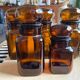 Set of 5 brown glass jars