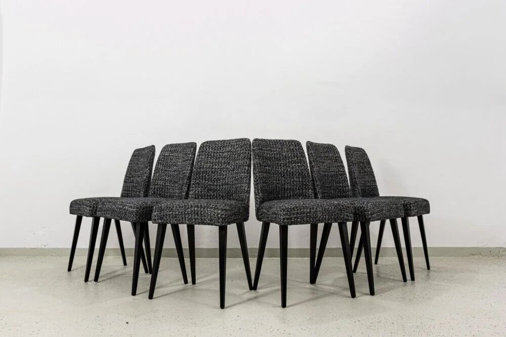 Vintage Dining Chairs, by SFM Poland, 1960’s, Set Of 6