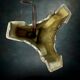 Pied de lampe en laiton massif poli style bougeoir – années 50 60