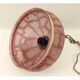 Round purple glass and brass chandelier