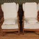 Pair of armchairs with ears of the 50s in oak