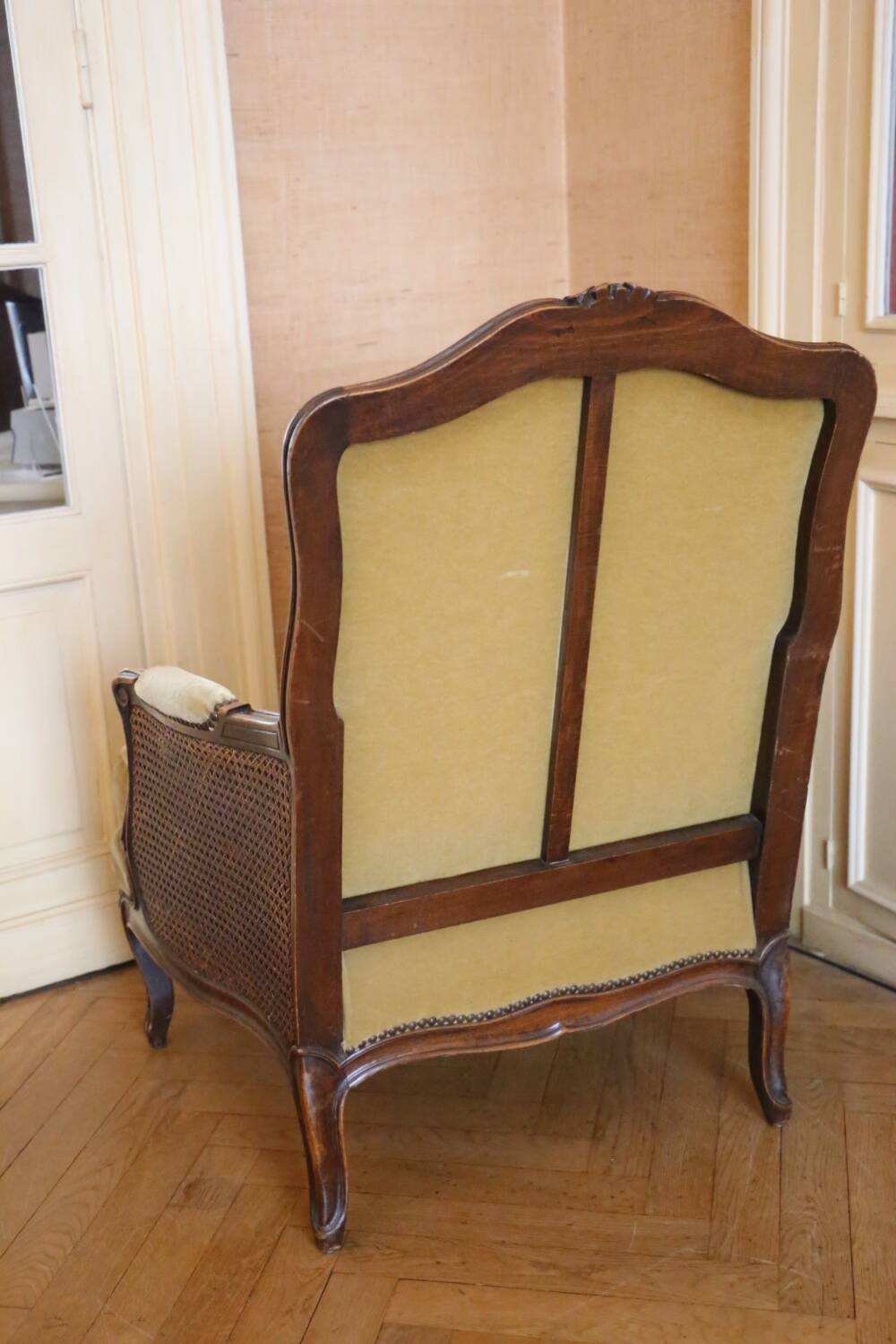 Cane shepherdess armchair, around 1930