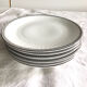 6 dessert plates with silver border in white porcelain