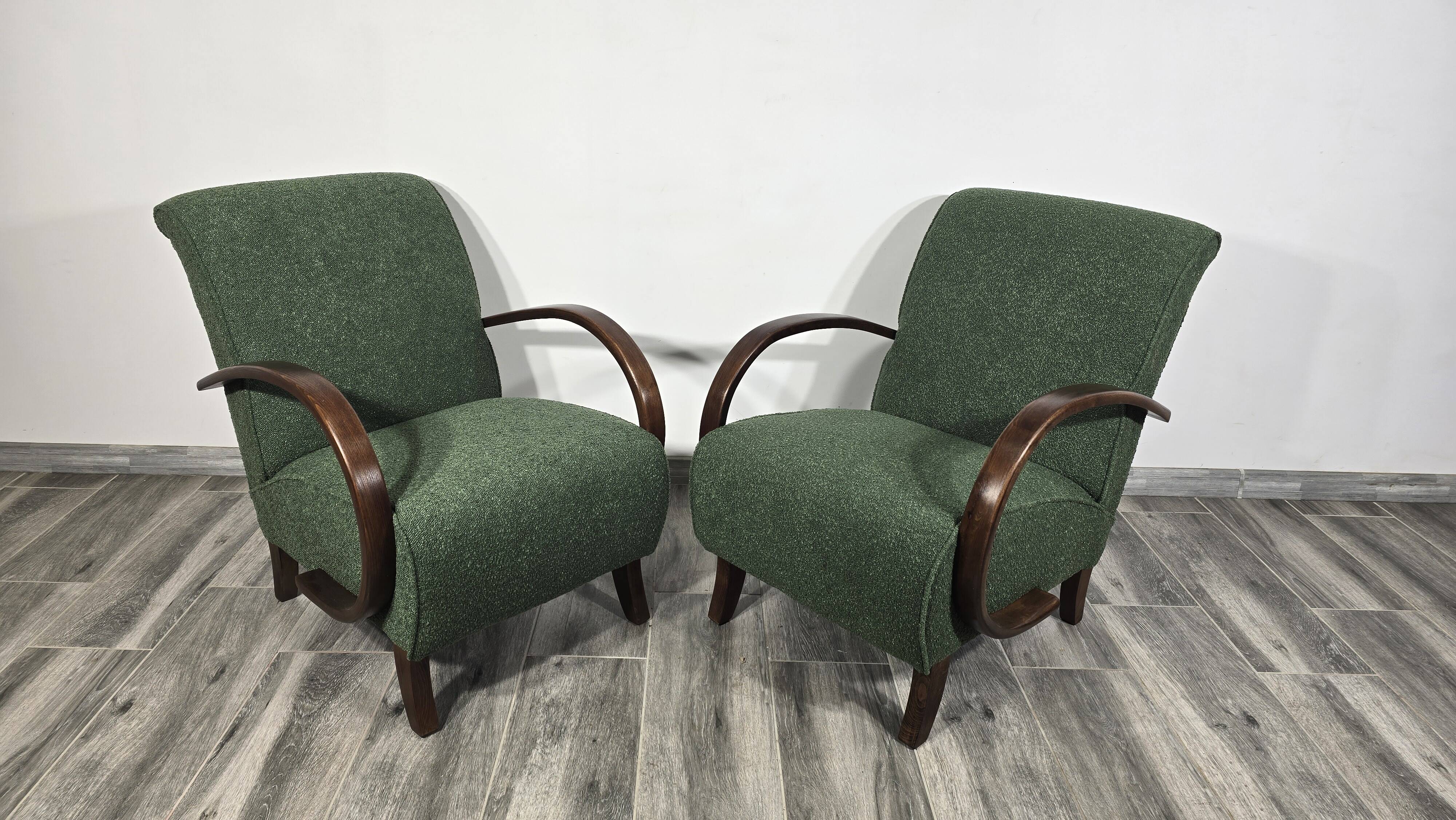 Chaises longues de Jindrich Halabala, années 1940, ensemble de 2