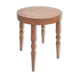 Tabouret bas de bistrot vintage en bois