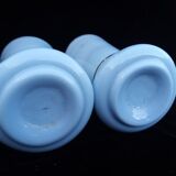 Ancient pair of vase in blue opaline