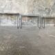 Suite of 3 space-age nesting tables stainless steel and glass - design 1970
