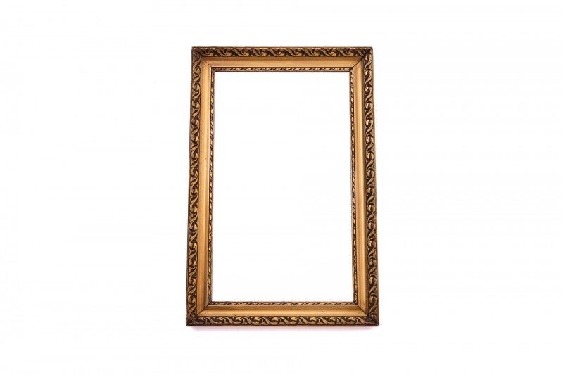 Mirror with a gold frame from the 1950s, France.