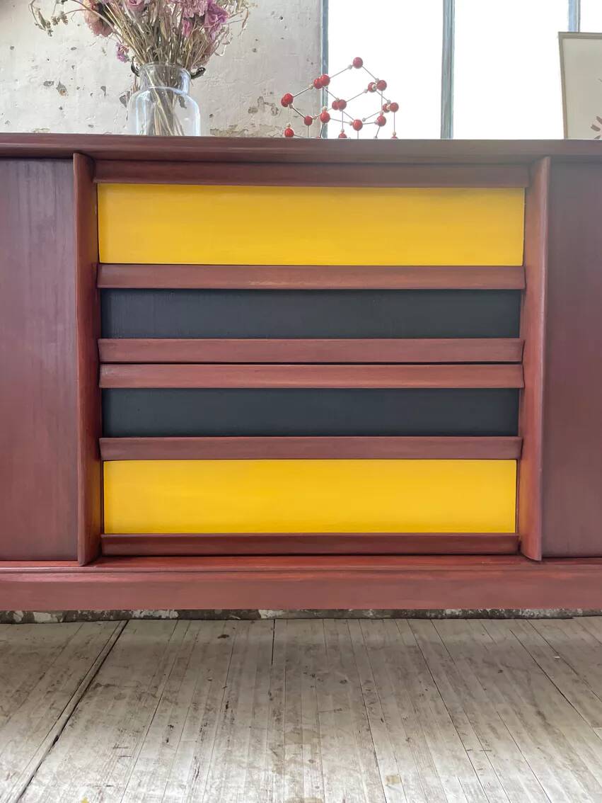 Scandinavian modernist teak sideboard with 4 drawers