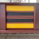 Enfilade scandinave moderniste en teck à 4 tiroirs