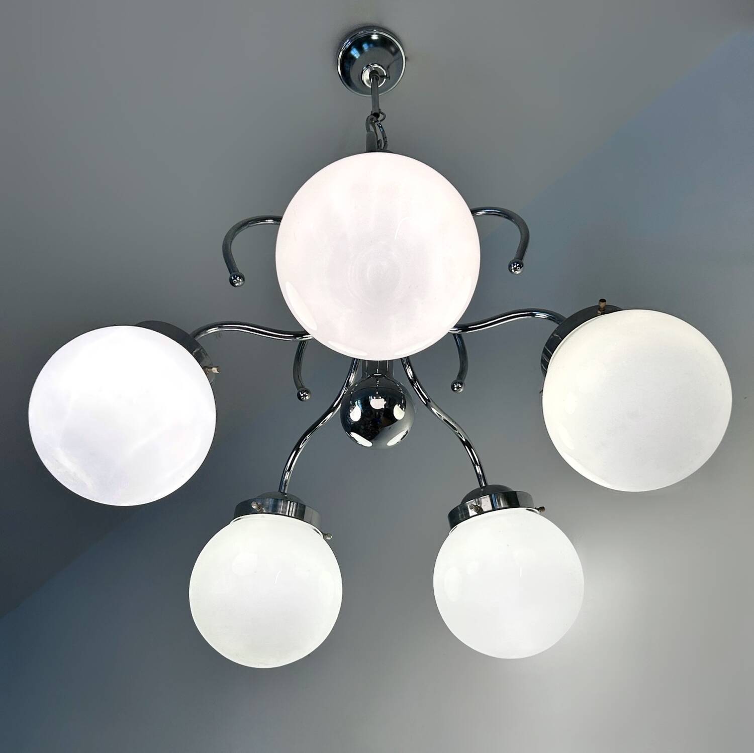 Italian design bistro chandelier from the 70s