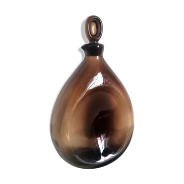 Carafe à liqueur verre ambré 1970