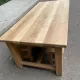 1970s stripped solid oak farmhouse dining table - 210cm